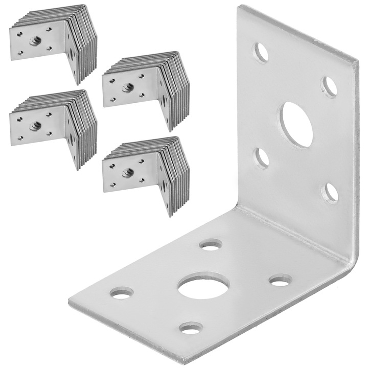 Sarokösszekötő ácsmunkához, KOTARBAU, 50 db-os készlet, horganyzott, 50x50x35mm, korrózióálló