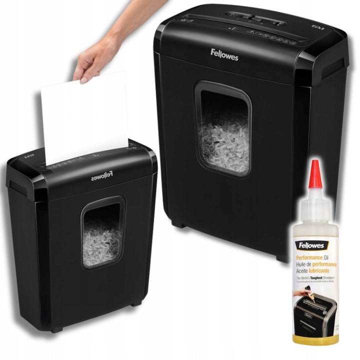 Distrugător documente Fellowes, 500W, 6 coli simultan, securitate P-4, pentru birou