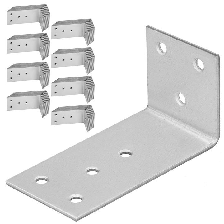 Szögletes Sarokösszekötő, KOTARBAU, 100 db-os készlet, horganyzott acél, 40x80x40mm, korrózióálló