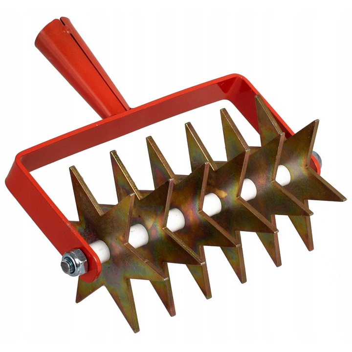 KARD talajlazító, 6 csillagos rotációs kultivátor, fém, 24 cm, talajjavításhoz