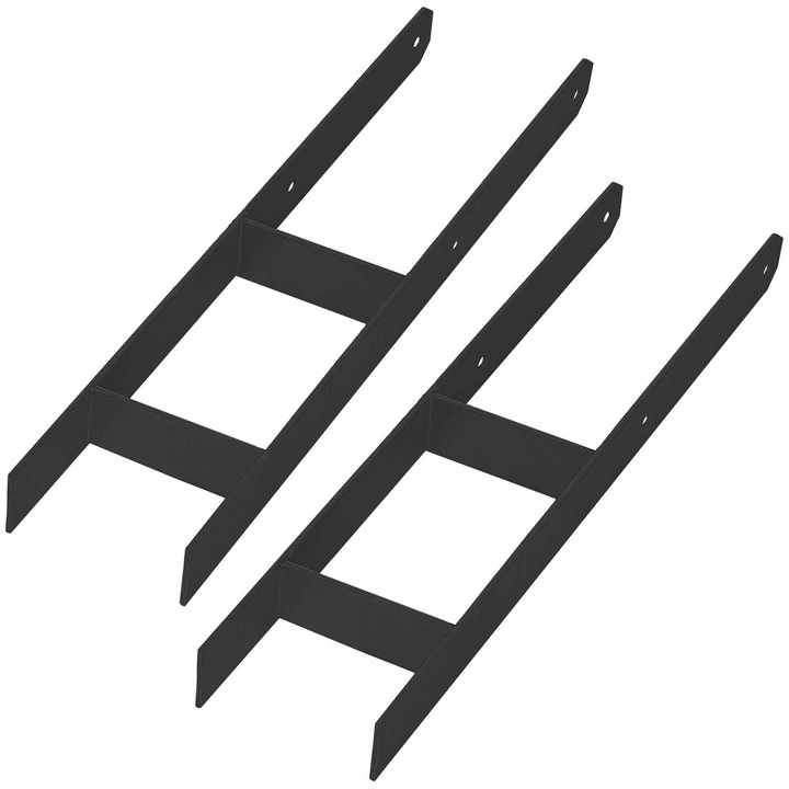 Podsta H pentru wmurowanie, KOTARBAU, otel zincat, 140mm, set 2 bucati, negru, 60x600mm