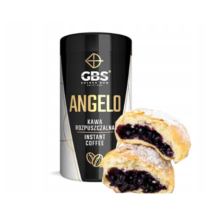 Cafea instantanee GBS Angelo, gust jagodzianka, ~60 mg cofeina, fara calorii, 100g