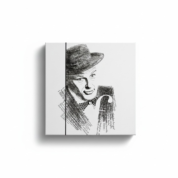 Tablou Canvas, 40x40 cm, F.Sinatra Typo
