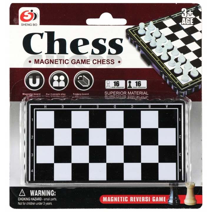 Joc strategic, Mega Creative, sah magnetic, 32 piese, 13x13cm, pentru copii de la 3 ani