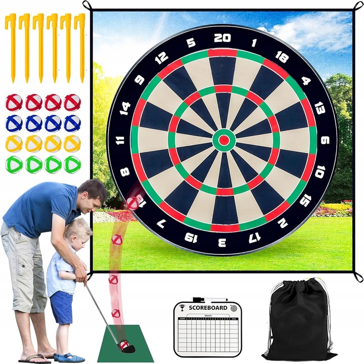 Set Golf si Darts pentru Copii si Adulti, 180x180cm, multicolor