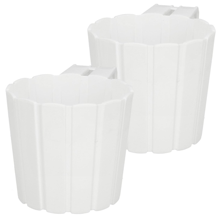 Ghiveci balcon, KOTARBAU, 15x13cm, alb, set 2 bucati