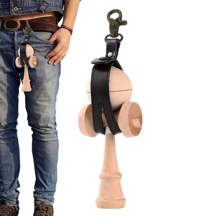Калъф за Kendama, Optim Solution, Екологична кожа, Черен, 19.5x2.5см
