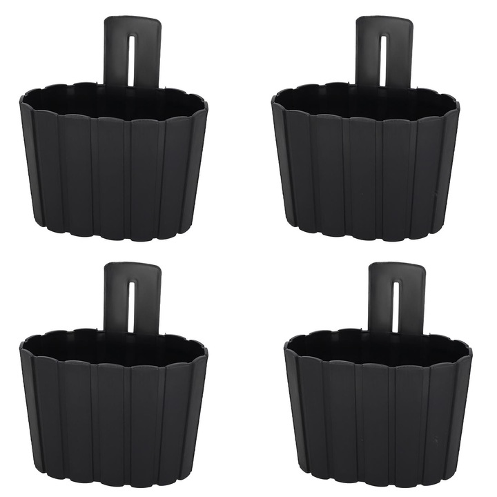 KOTARBAU fali virágtartó, antracit, 20x14x13cm, 4 darabos szett