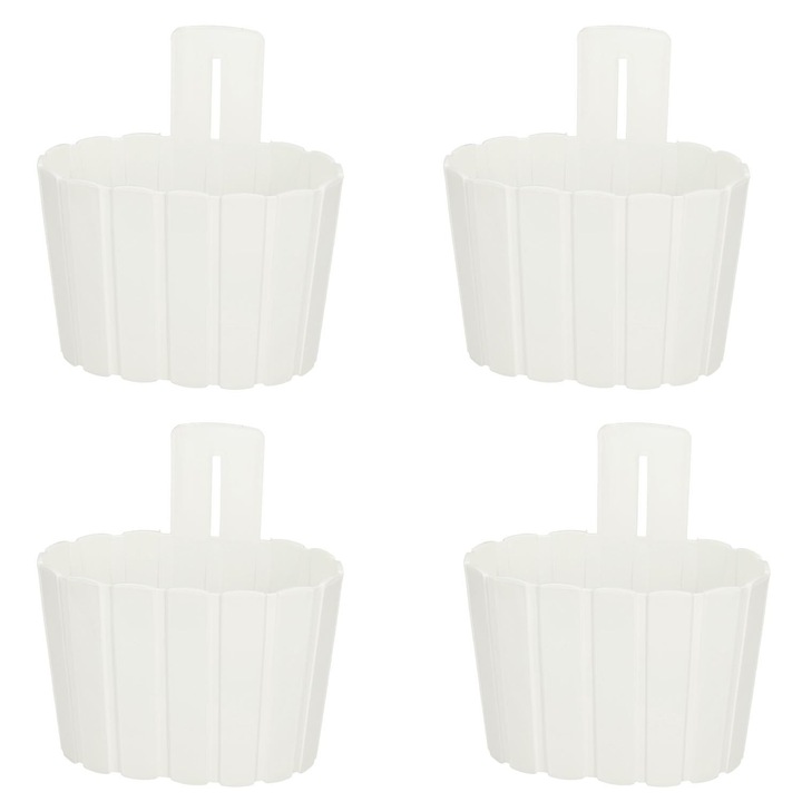 KOTARBAU fali virágtartó, fehér, 20x14x13cm, 4 darabos szett