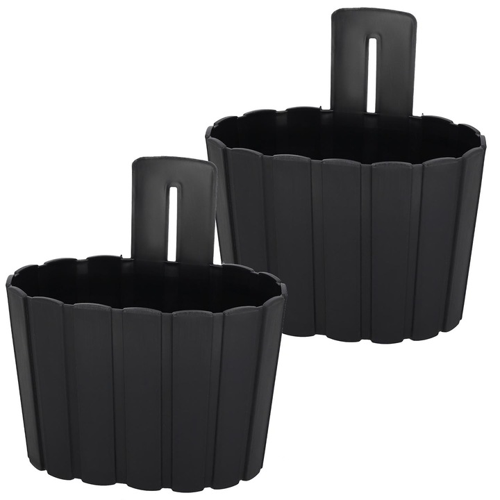 KOTARBAU fali virágtartó, antracit, 20x14x13cm, 2 darabos készlet