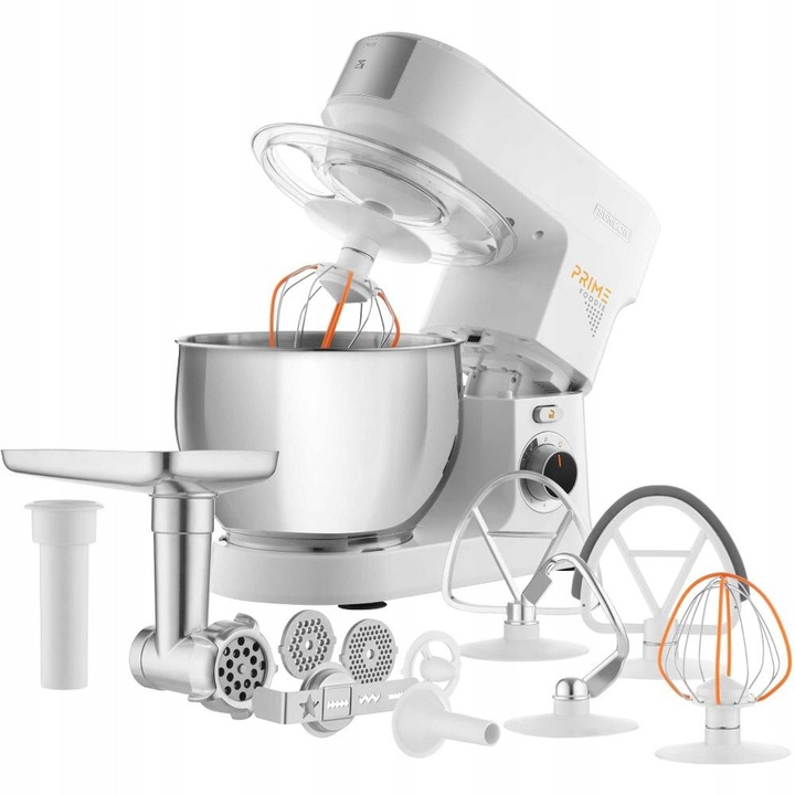 Mixer cu bol Sencor STM 3740WH, 1000W, alb, 6 viteze, set accesorii