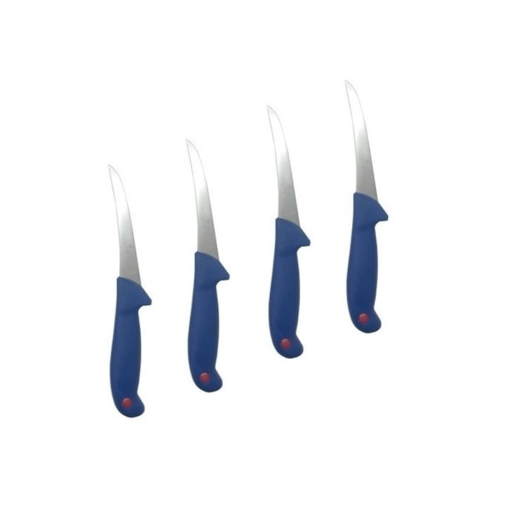 Set 4 cutite profesionale pentru dezosat Dodaco, otel, maner anti-alunecare, 28cm