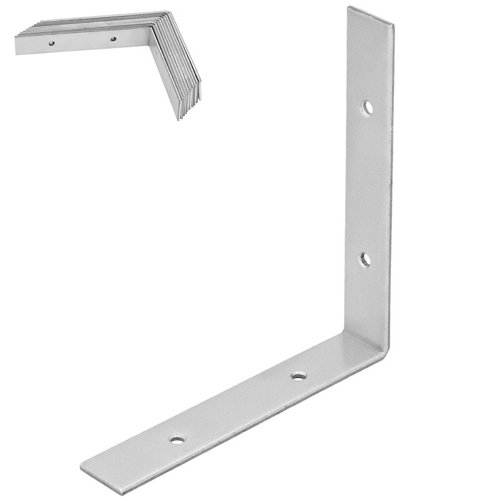 Conector de Constructii KOTARBAU 150x150x25 mm, 12 buc, otel zincat, argintiu