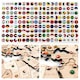 Set 168 Steaguri Colorate pentru Harta Mondiala, Oh Art!, 10mm, cu Banda Dublu Adeziva