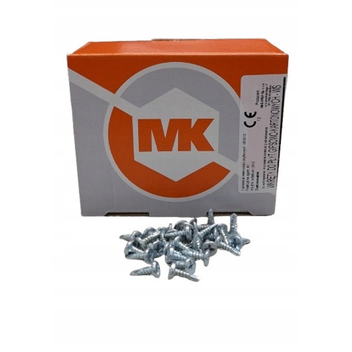 Suruburi pchelki, 3,9x11mm, cap plat, zincat alb, set 1000 bucati