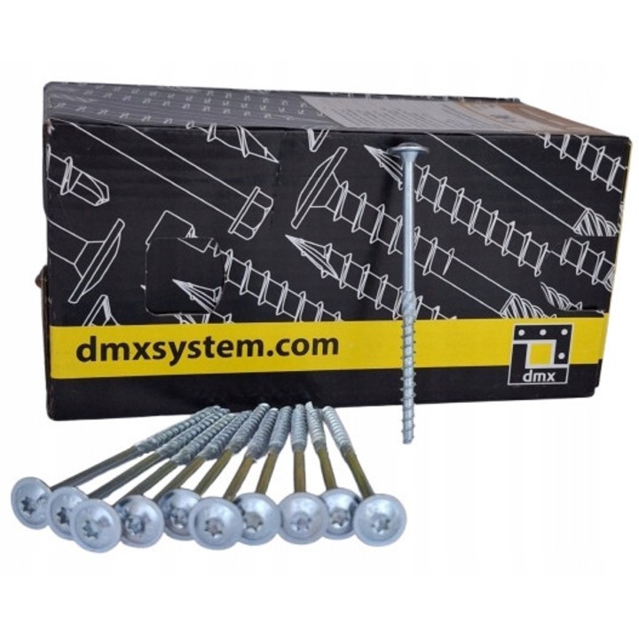 Дърводелски винтове, DOMAX, ТАРЕЛКООБРАЗНИ CT 5x70mm, комплект 200 броя, бели