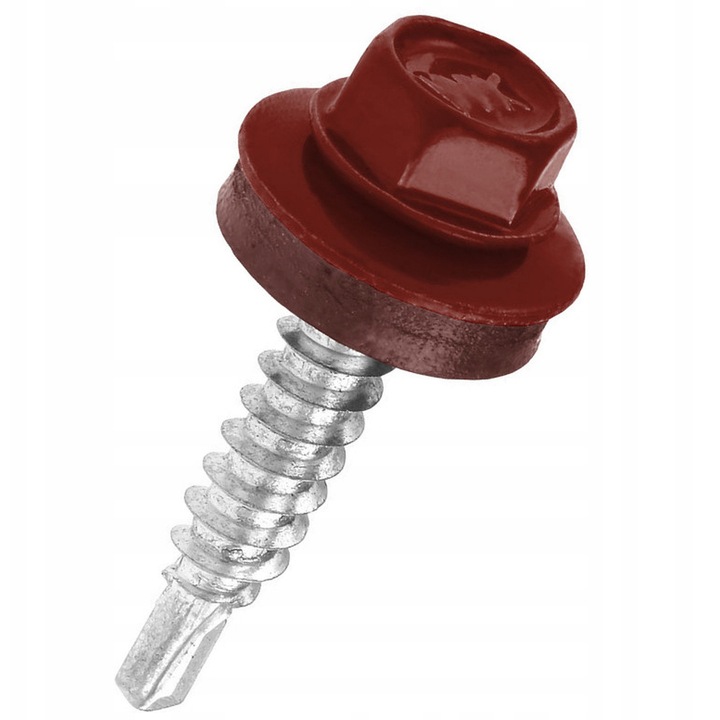 Suruburi auto-perforante Klimas, 4,8x19mm, set 250 buc, culoare visinie