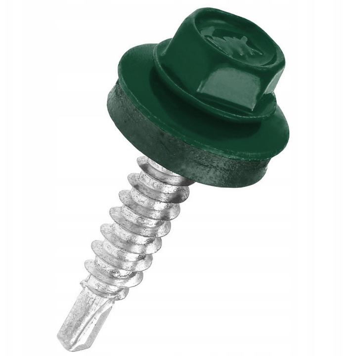 Suruburi auto-perforante Klimas, 4,8x19mm, verde deschis RAL 6005, set 250 buc.