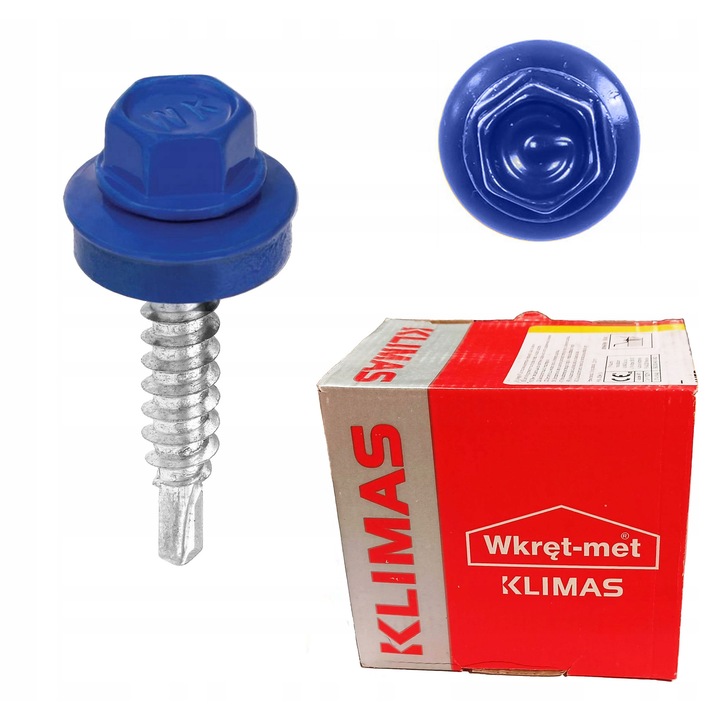 Suruburi ferma auto-perforante cu EPDM, set 250 buc, 4,8x19 mm, RAL 5010