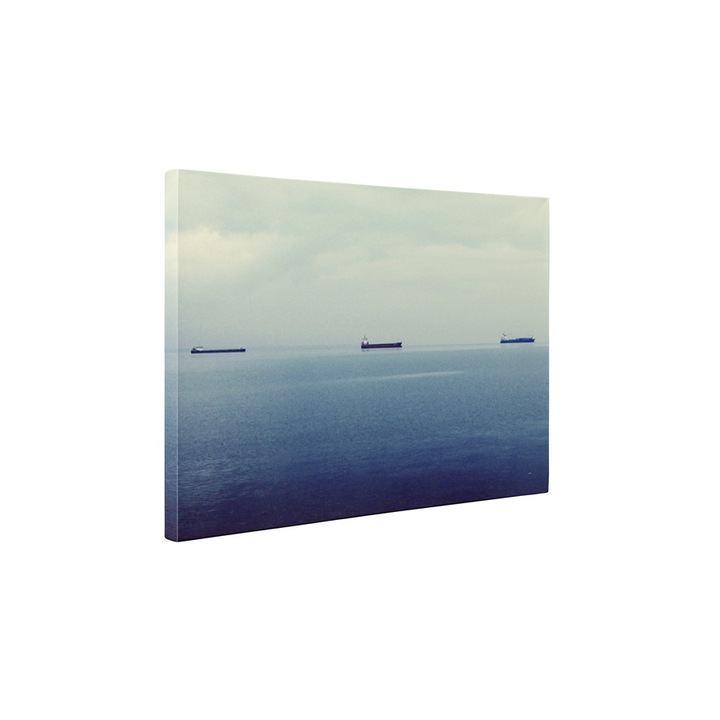 Vapoare pe mare - Tablou Canvas - 95x125 cm