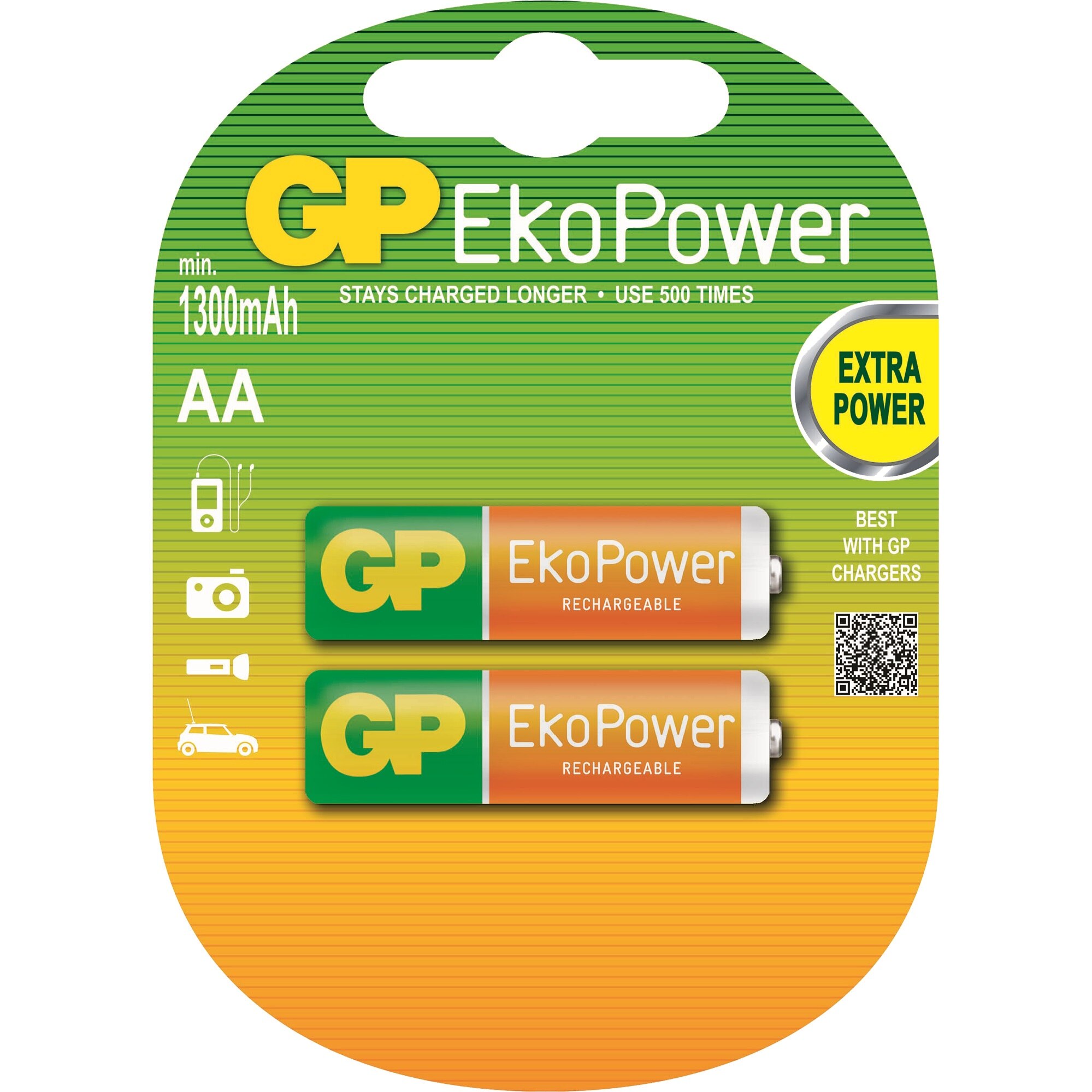 Acumulatori GP Batteries Eko AA, Ni-MH R6 1300mAh, 2 buc