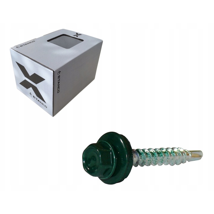 Suruburi fermierske Etanco, 4,8x20mm, RAL 6005, set 250 bucati