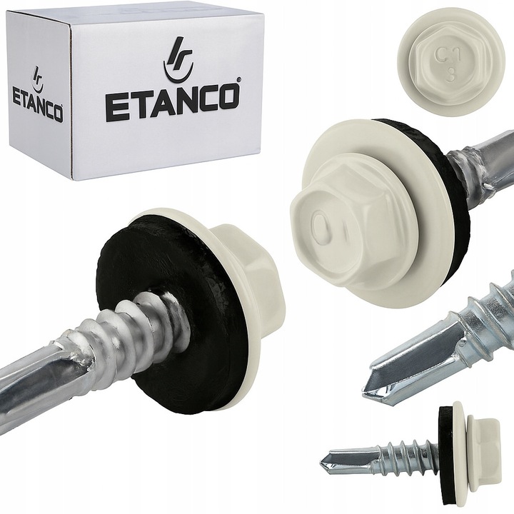 Suruburi autoforante ETANCO GT5, 5,5x19mm, RAL 9002, set 250 bucati