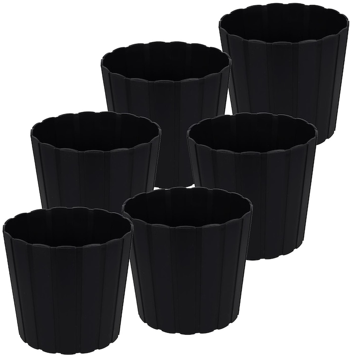 Пластмасова саксия KOTARBAU, 24 см, антрацит, комплект от 6 броя