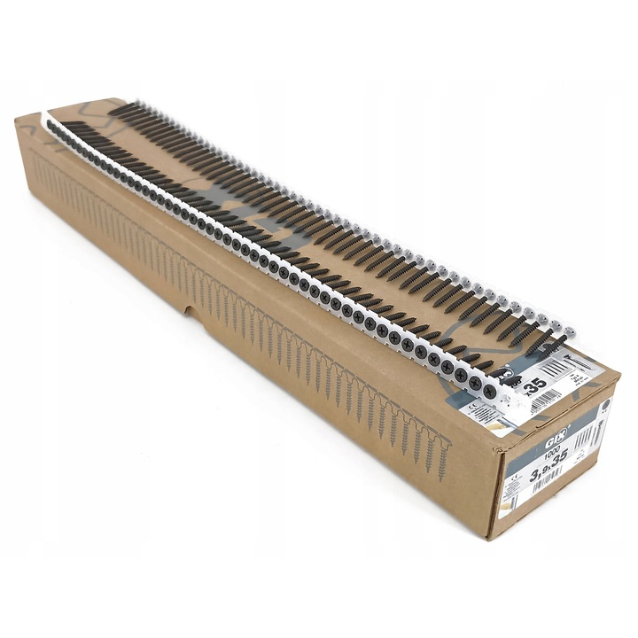 Suruburi GIX A 3,9x35mm pentru metal, 1000 bucati, fosforate, cap trompeta