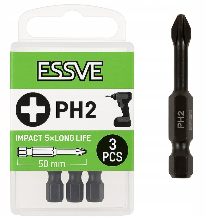 Set bitle ESSVE IMPACT PH2 50mm, 3 bucati