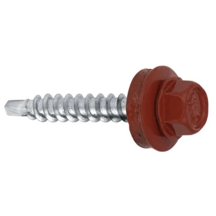 Suruburi auto-perforante 200buc. Klimas 4,8x70mm RAL 3009 cu garnitura EPDM