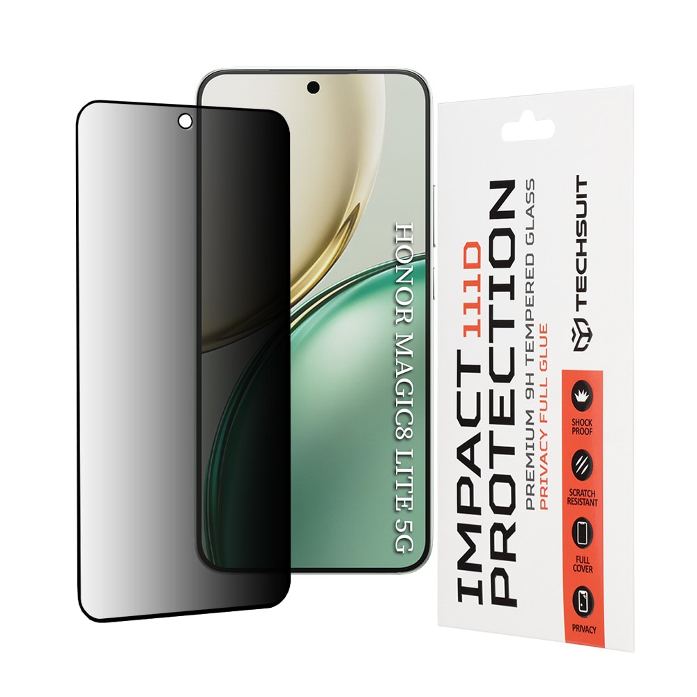 Folie pentru Honor Magic8 Lite - Techsuit 111D Privacy FullA Glue - Black