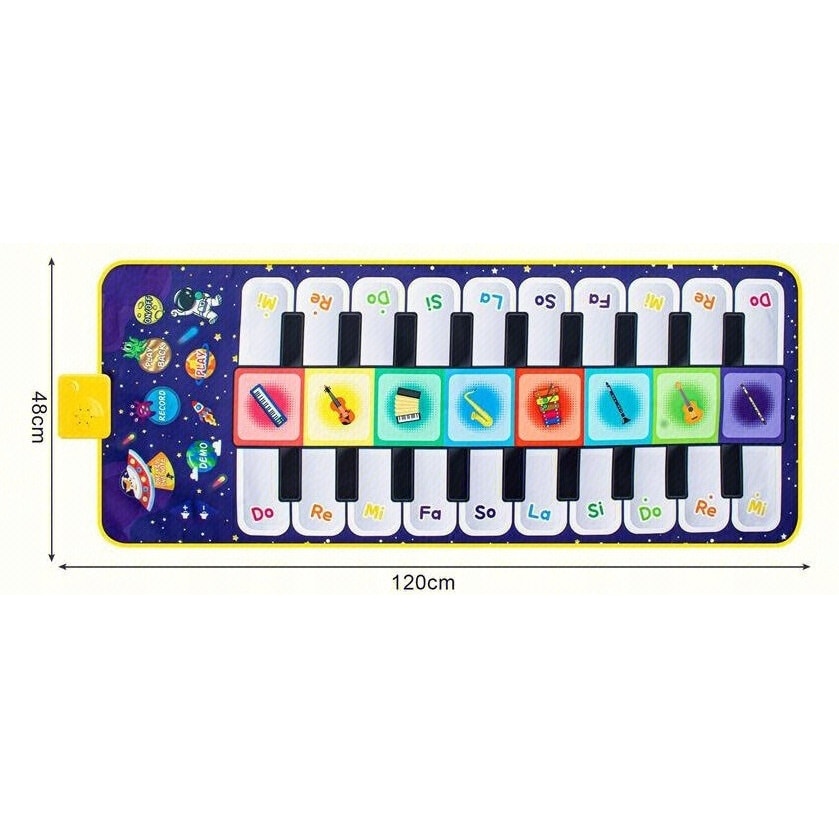 Jucărie muzicală interactivă, pian mată, 20 de taste, 8