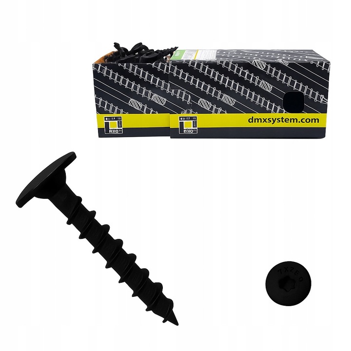 Suruburi pentru montaj, Domax, 8x50mm, set 50 buc, culoare neagra