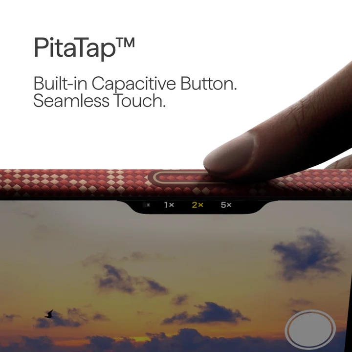Husa Pitaka pentru iPhone 17 Pro Max, Ultra-Slim, PitaTap™, Monogram-Gold/Red