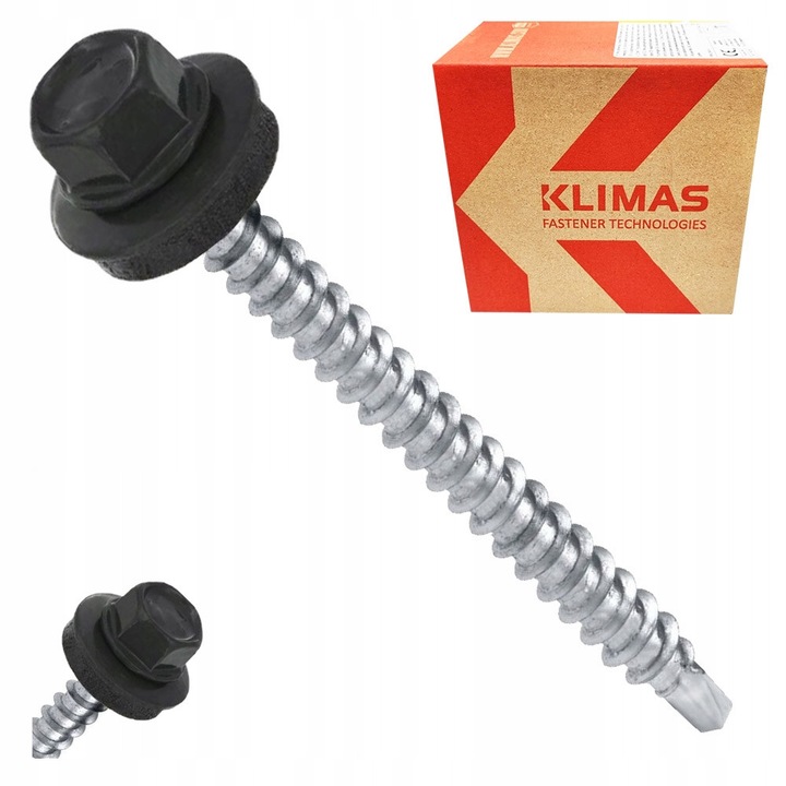 Самонарезни винтове 4,8x100 мм RAL 7016, комплект 100 броя, Klimas