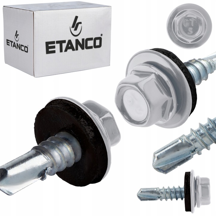 Suruburi autoforante ETANCO GT5 5,5x32mm RAL 9006 set 250 bucati, pentru metal si constructii subtiri
