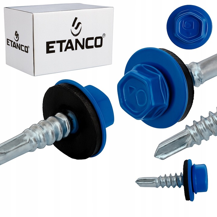 Suruburi autoforante ETANCO GT5 5,5x25mm, set 250 buc, rezistenta la coroziune, cu garnitura EPDM