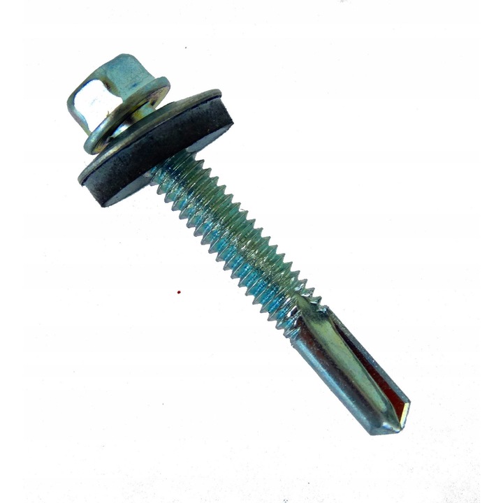 Suruburi autoforante Klimas 5,5x50mm, 200 bucati, cu saiba EPDM, otel zincat, pentru constructii metalice