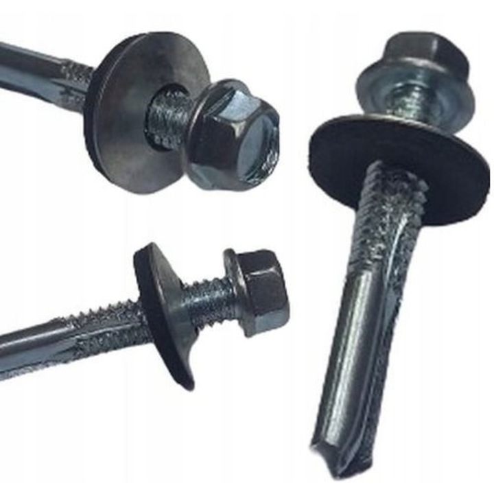 Suruburi autoforante 5,5x24mm pentru tabla si profile metalice, set 250 bucati, Mag-Krak, capacitate de forare 8mm