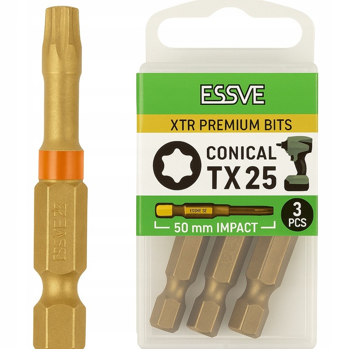Set biti Essve XTR TX25 50mm, conici, 3 bucati
