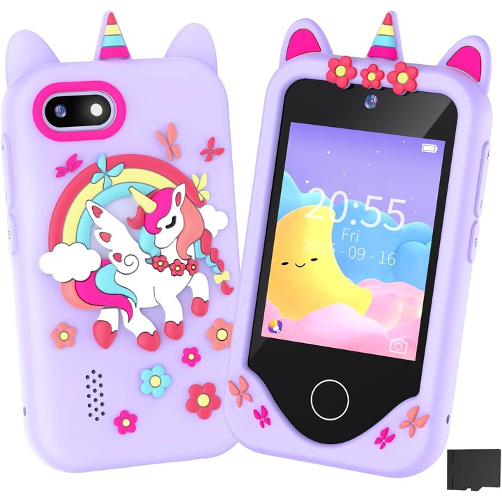 Telefon Mobil Educational Oricean, Multifunctional, Camere duale, Violet, 32 GB