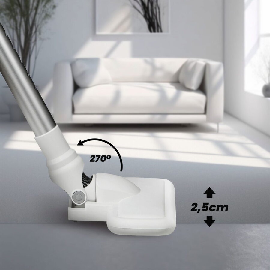 Aspirator electric 2 în 1 Manta 600 W, capacitate colectare 0.6 l, alb