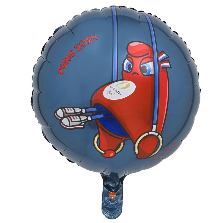 Balon 3D Mascota Sportiva, Paris 2024, Albastru, 45 cm