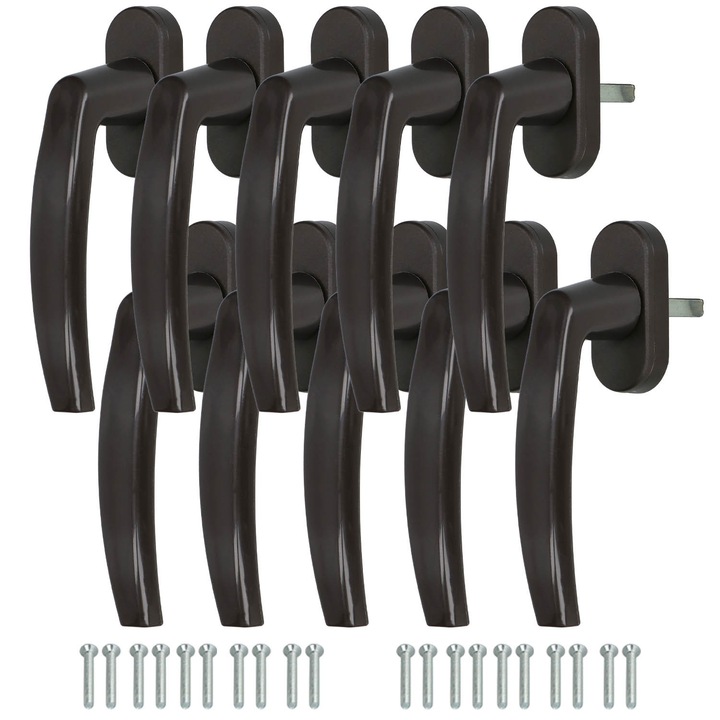 Klama feronerie, KOTARBAU, PVC, 10 bucati, 35mm, maro