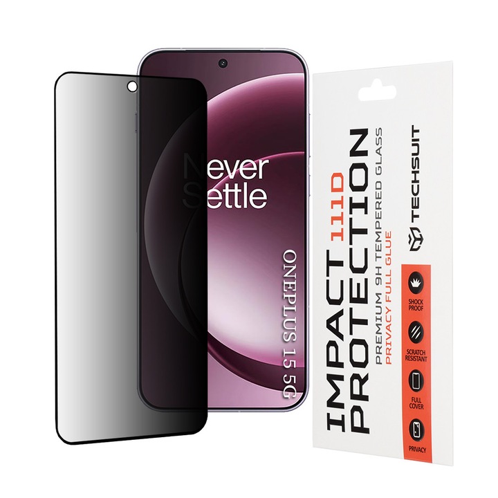 Folie pentru OnePlus 15, Full display, Sticla, Danex, Privacy