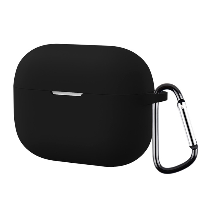 Prémium tok Huawei FreeBuds SE 4 ANC-hez – Ütés- és karcálló védelem, puha tapintású szilikon anyag, karabinerrel – Fekete