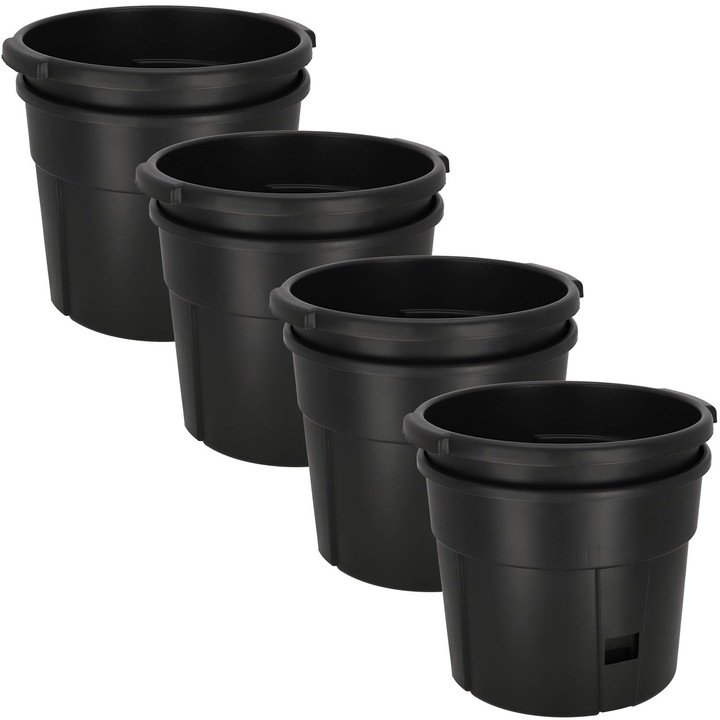 Ghiveci pentru cultivarea cartofilor, Kotarbau, 4 buc., 29,5x24,5x24,5cm, negru