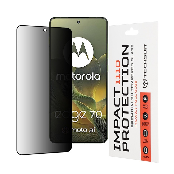 Folie pentru Motorola Edge 70, Full display, Sticla, Danex, Privacy