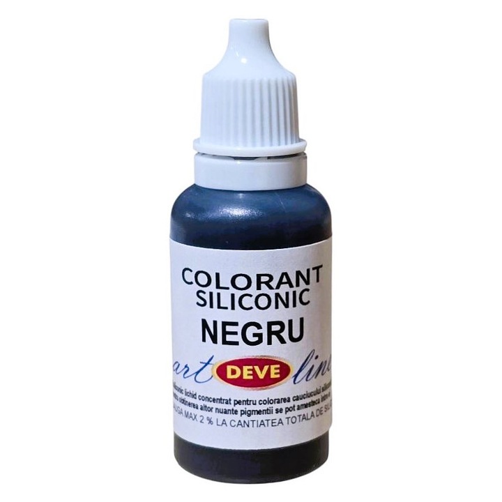 Szilikon színezék fekete 20ml, DEVE art line, folyékony pigment szilikongumihoz